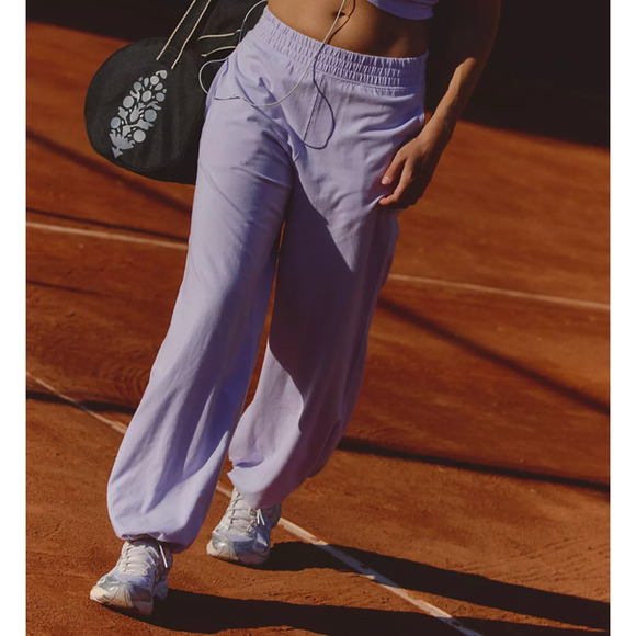 NEW FREE PEOPLE FP MOVEMENT IRIS PURPLE HOT SHOT CROSSOVER JOGGERS PANTS SZ S - Picture 2 of 9